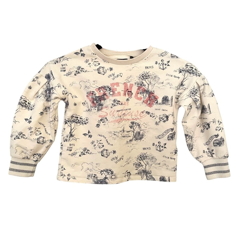 IKKS Girls Sweatshirt Organic Cotton Fleece "French Surfeuse" Pullover